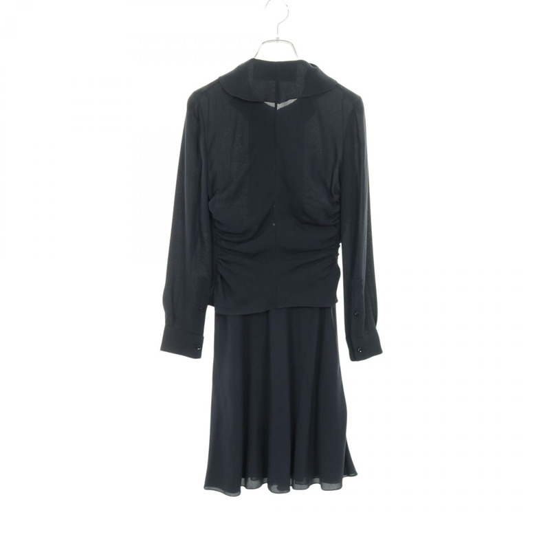 Valentino 套裝(上衣+半裙)P36200760 絲質海軍藍 二手女裝-1