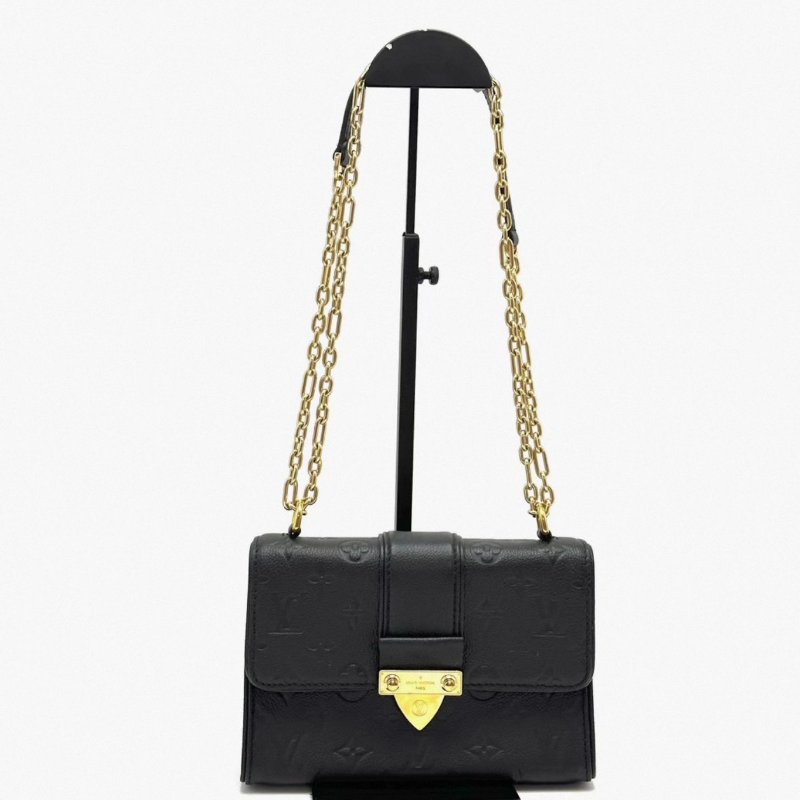 LV 黑色Saint sulpice全皮肩背斜背包21.5*14*8.5 98新配件塵袋-0