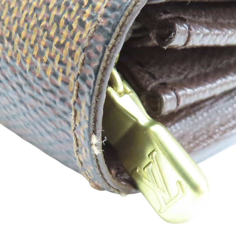 棕色 棋盤格帆布 Sarah 扣式 長夾【LOUIS VUITTON LV 路易威登】 N61734-13