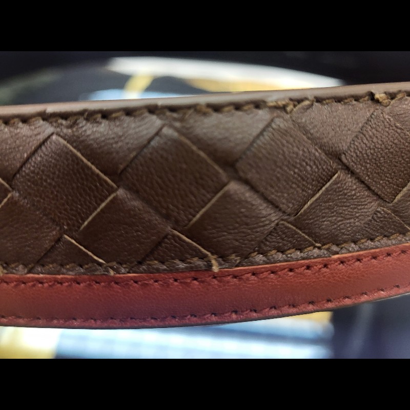 Bottega Veneta BV Intrecciato 織紋皮革腰帶 90cm-2
