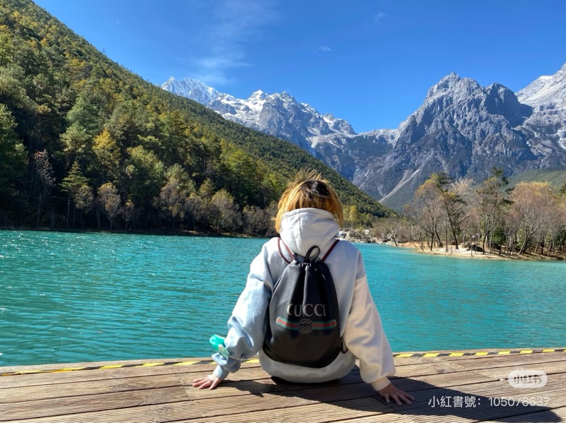 GUCCI PEINT 黑色 皮革 抽繩 後背包 雙肩包 手提包 側背包-5