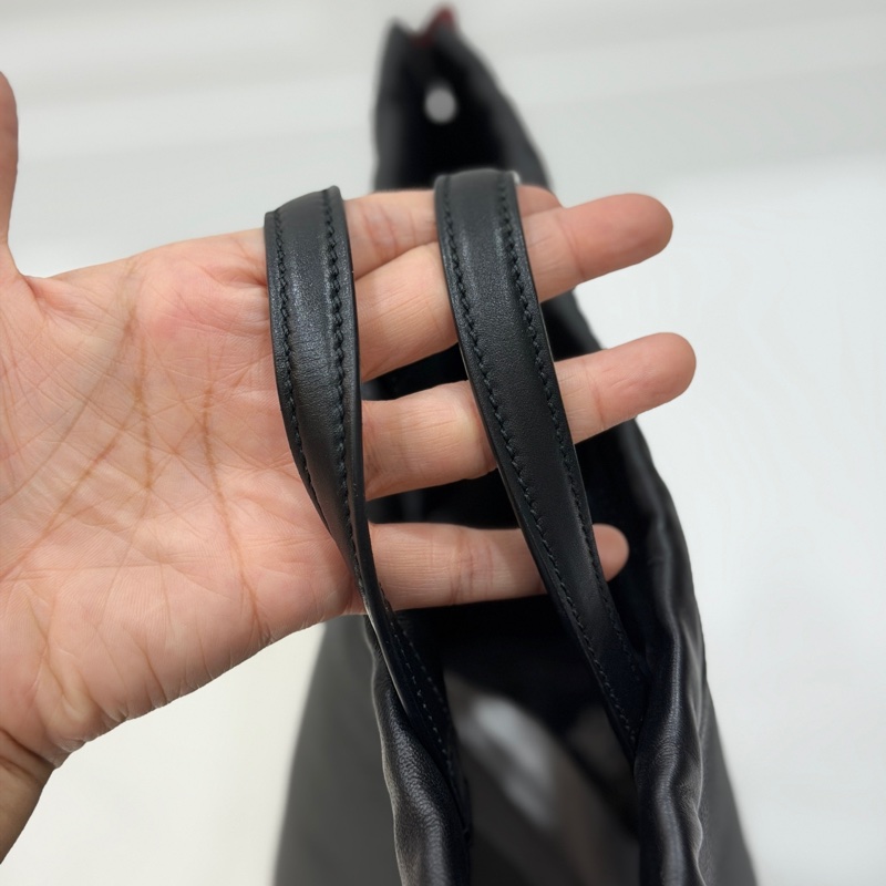 GUCCI PEINT 黑色 皮革 抽繩 後背包 雙肩包 手提包 側背包-18