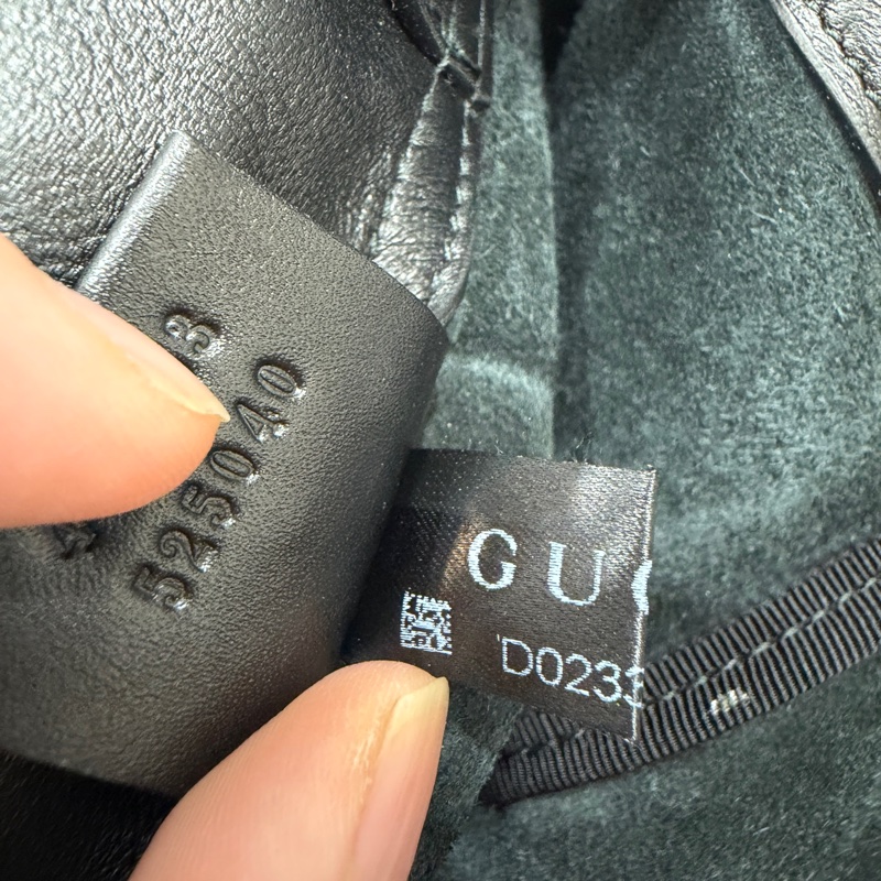 GUCCI PEINT 黑色 皮革 抽繩 後背包 雙肩包 手提包 側背包-27