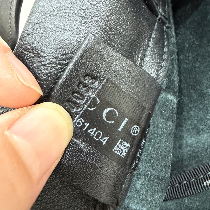 GUCCI PEINT 黑色 皮革 抽繩 後背包 雙肩包 手提包 側背包-28