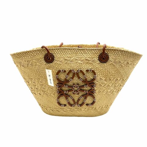 【美收精品】LOEWE 米色編織手提包 B-955【隔月月中將轉賣至日本 上架期限30天】