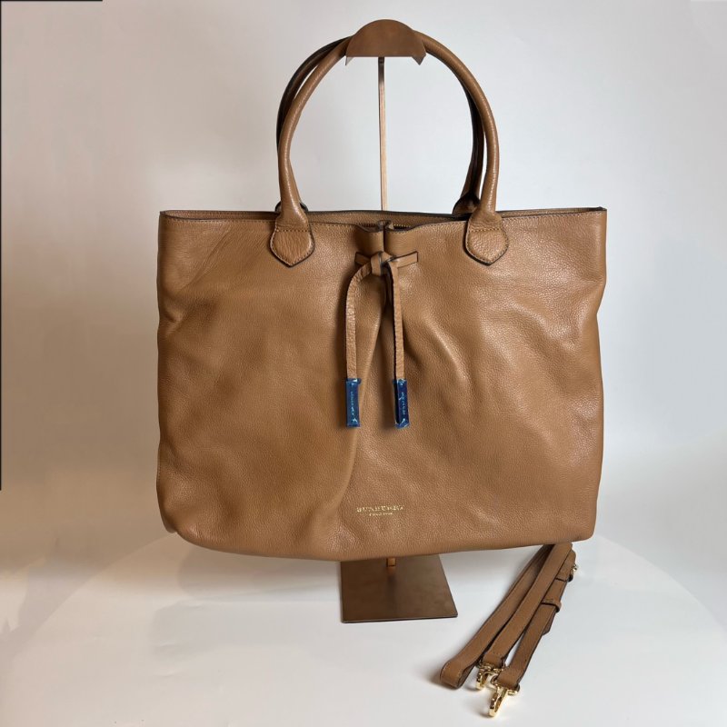 BURBERRY 棕色皮革兩用托特包-0