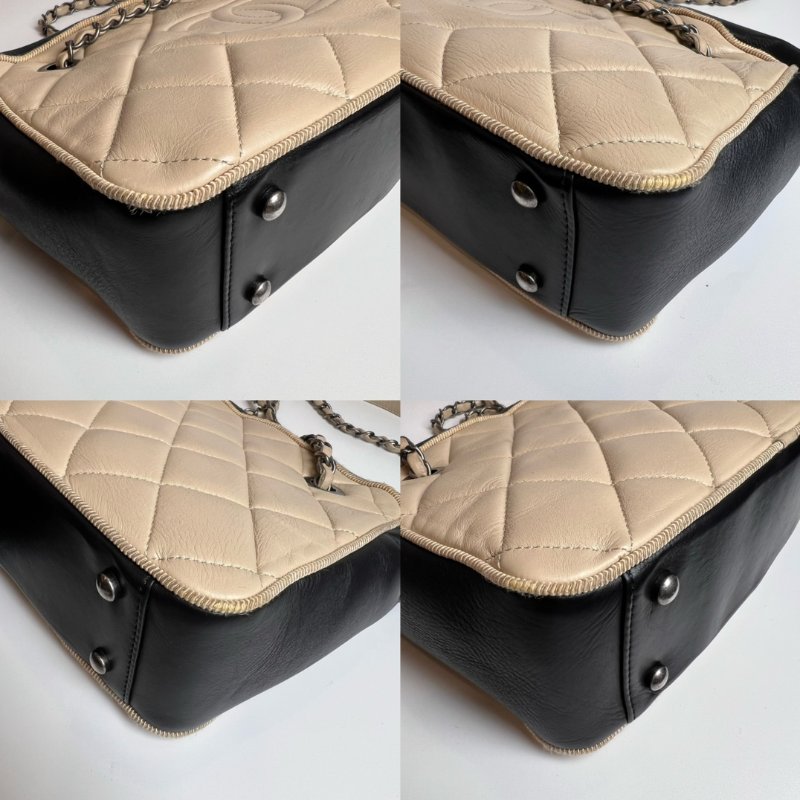 CHANEL 浮雕雙C相機包 米拚黑 23開-9