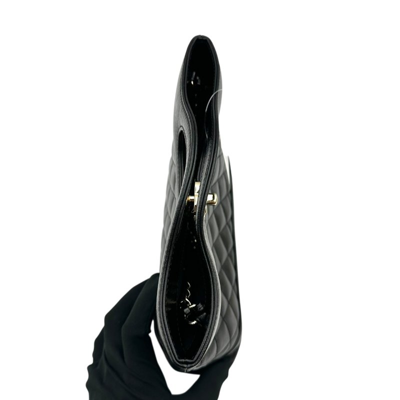 【美收精品】Chanel 油蠟羊皮淡金雙鍊手提斜背包 B-957【隔月月中將轉賣至日本 上架期限30天】-4