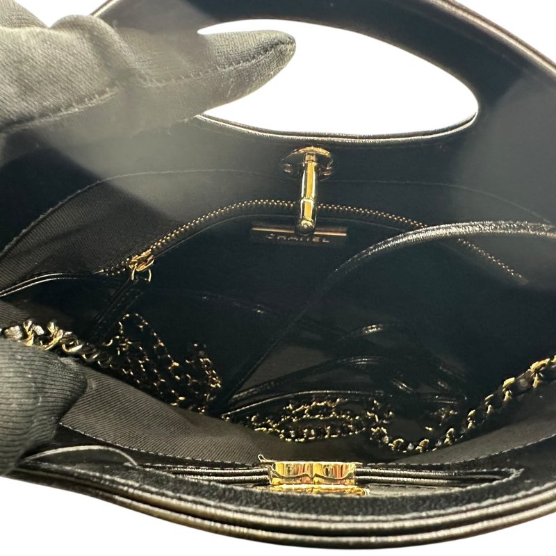 【美收精品】Chanel 油蠟羊皮淡金雙鍊手提斜背包 B-957【隔月月中將轉賣至日本 上架期限30天】-12