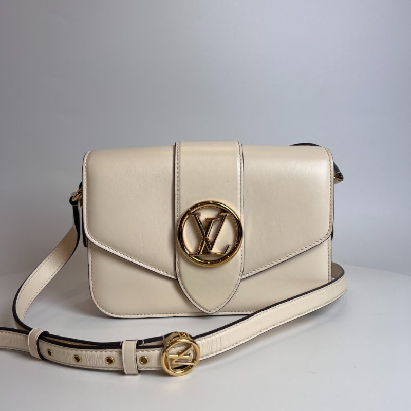 LV 白金牛皮PONT9斜肩包-0