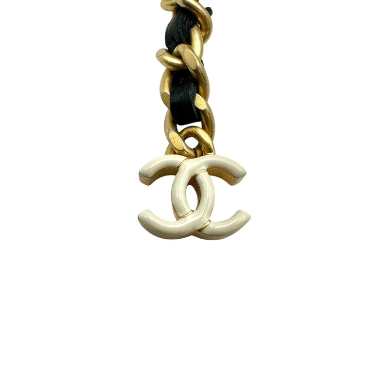 【美收精品】CHANEL 香奈兒經典雙C菱格紋小羊皮LOGO鏈帶手斜背包(黑色) B-958【隔月月中將轉賣至日本 上架期限30天】-16