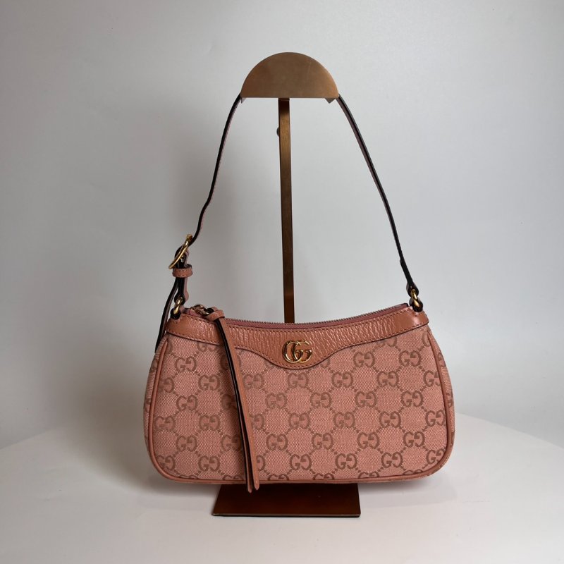 GUCCI 粉帆布單肩包-0