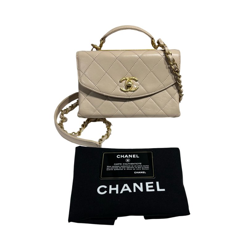 CHANEL LAMBSKIN TRENDY SPIRIT TOP HANDLE CHAIN SHOULDER BAG-1