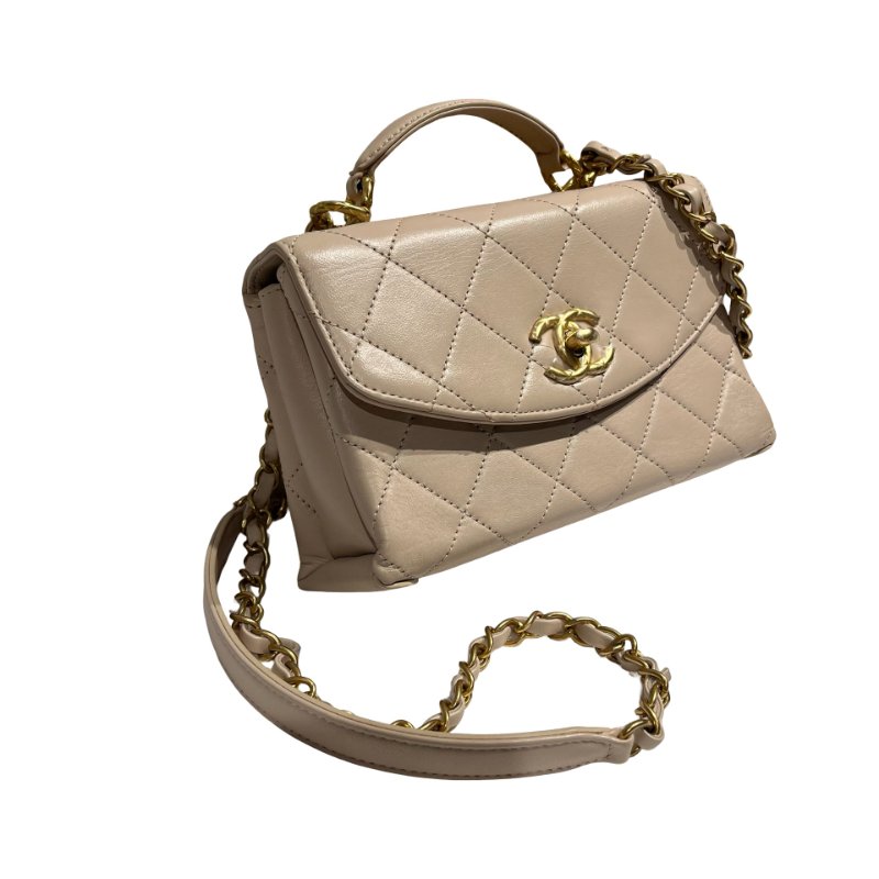 CHANEL LAMBSKIN TRENDY SPIRIT TOP HANDLE CHAIN SHOULDER BAG-3
