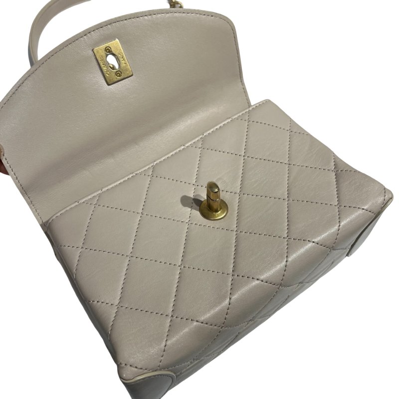 CHANEL LAMBSKIN TRENDY SPIRIT TOP HANDLE CHAIN SHOULDER BAG-11