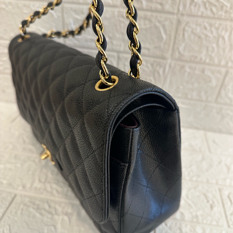 CHANEL 黑荔枝金雙C JUMBO 超級划算價格-1