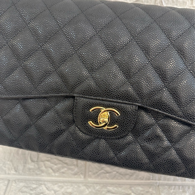 CHANEL 黑荔枝金雙C JUMBO 超級划算價格-5