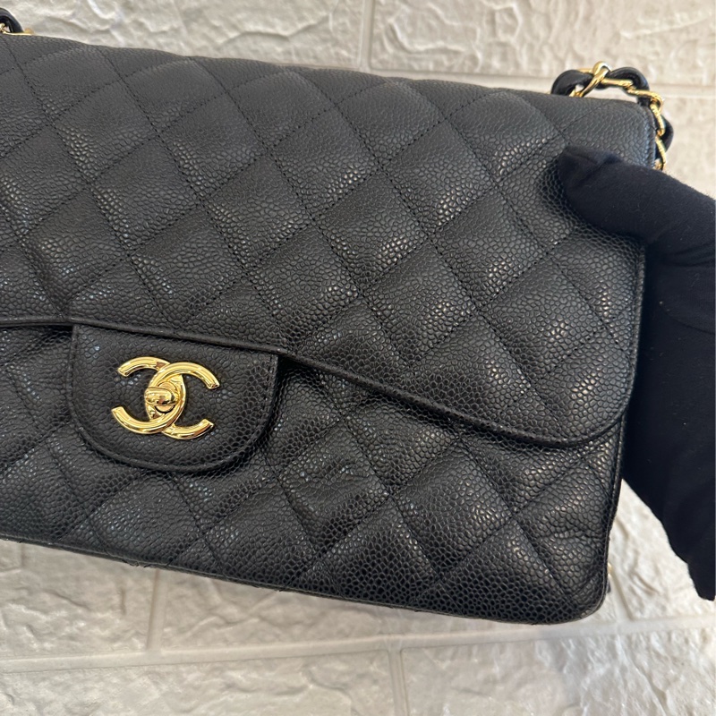 CHANEL 黑荔枝金雙C JUMBO 超級划算價格-6