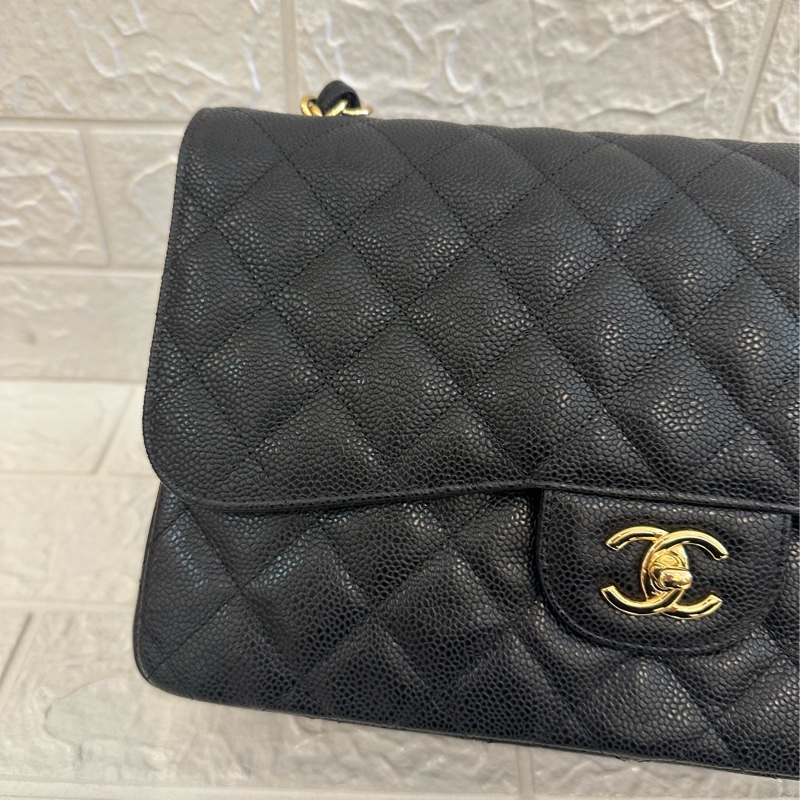 CHANEL 黑荔枝金雙C JUMBO 超級划算價格-7