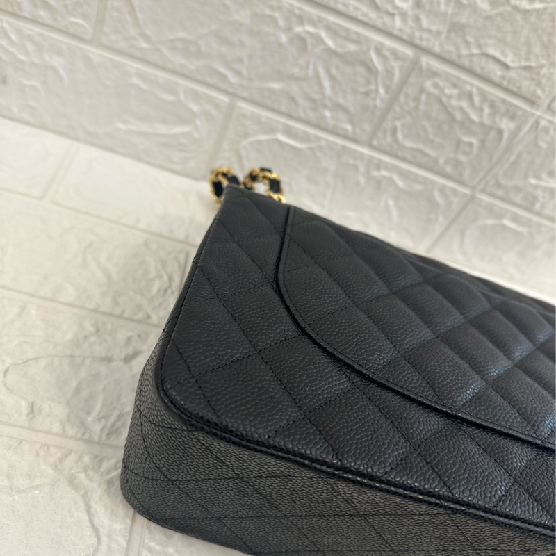 CHANEL 黑荔枝金雙C JUMBO 超級划算價格-16