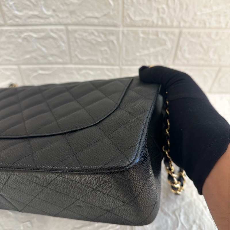 CHANEL 黑荔枝金雙C JUMBO 超級划算價格-17