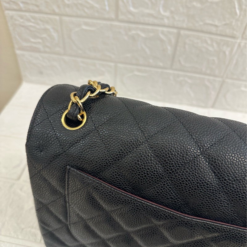 CHANEL 黑荔枝金雙C JUMBO 超級划算價格-19