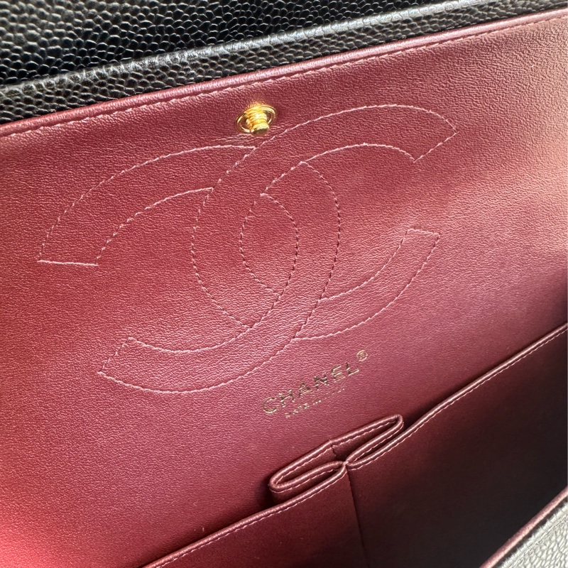 Chanel黑色荔枝金雙C jumbo 價格甜到爆✨-28