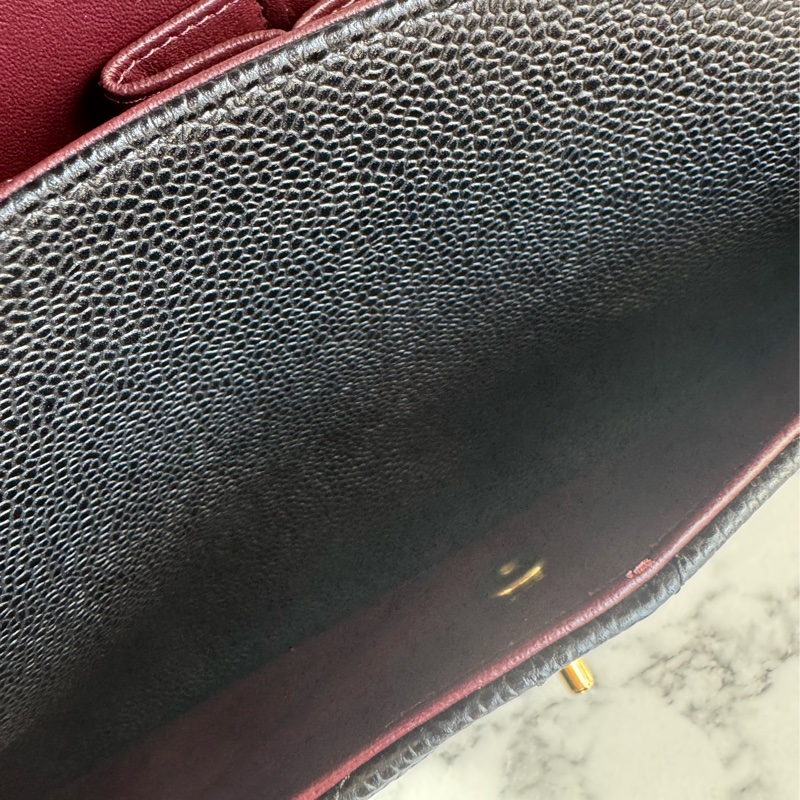 Chanel黑色荔枝金雙C jumbo 價格甜到爆✨-43