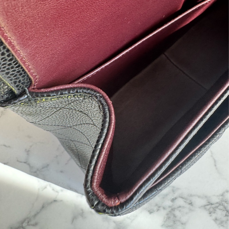 Chanel黑色荔枝金雙C jumbo 價格甜到爆✨-45