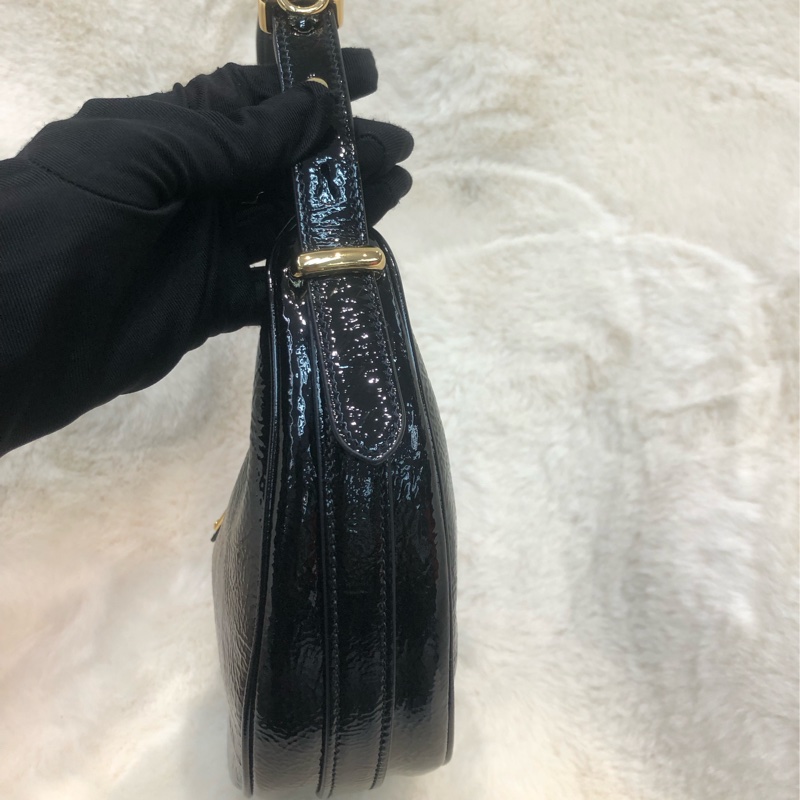 Prada 油蠟皮 金扣 Hobo 月亮 腋下包 XB902-3