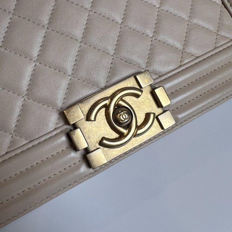 CHANEL BOY25 包粉復古金-7