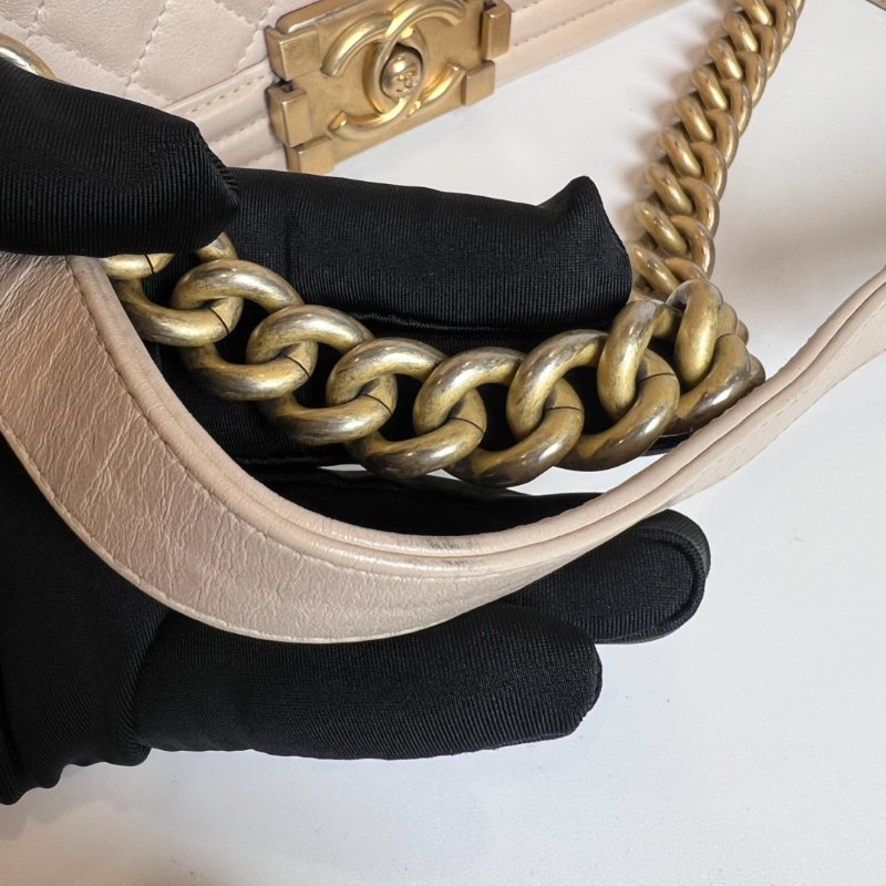 CHANEL BOY25 包粉復古金-8