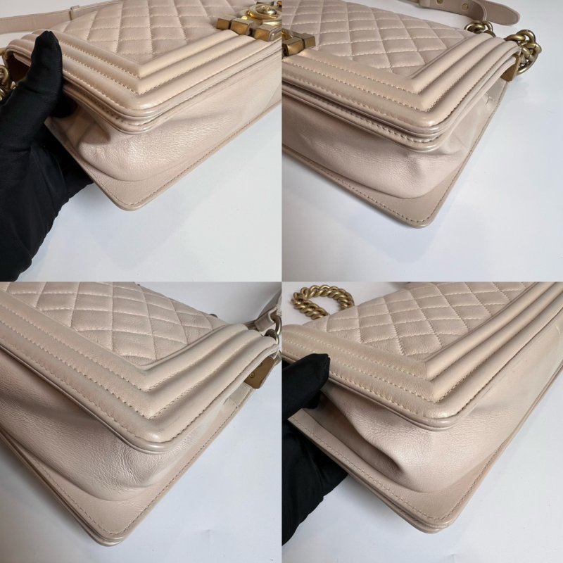 CHANEL BOY25 包粉復古金-12