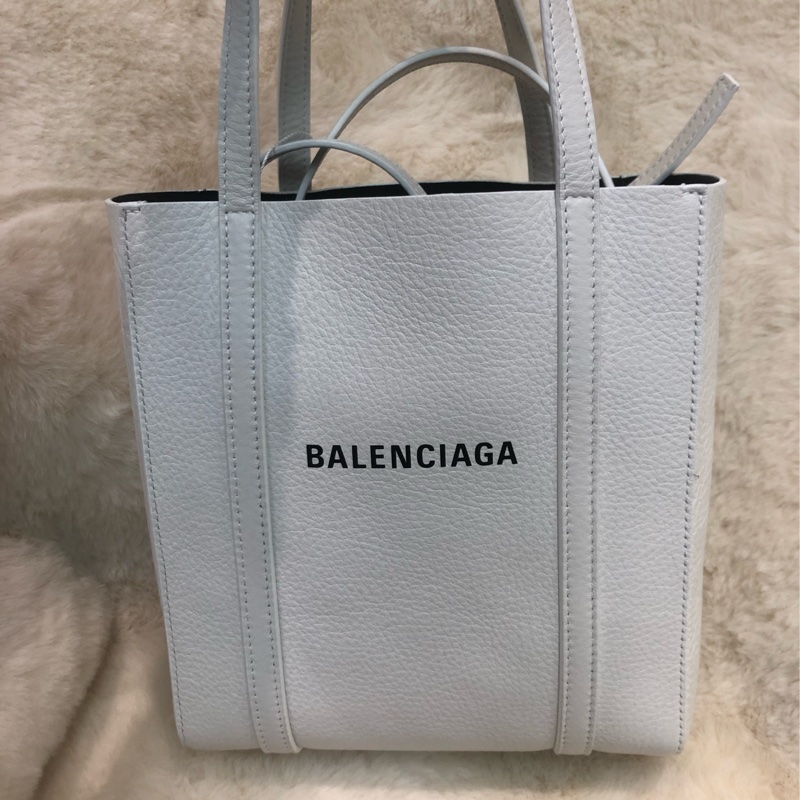 Balenciaga 巴黎世家白色牛皮小Tote bag XB836-5