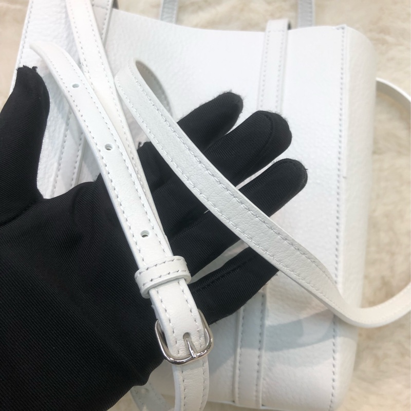 Balenciaga 巴黎世家白色牛皮小Tote bag XB836-9