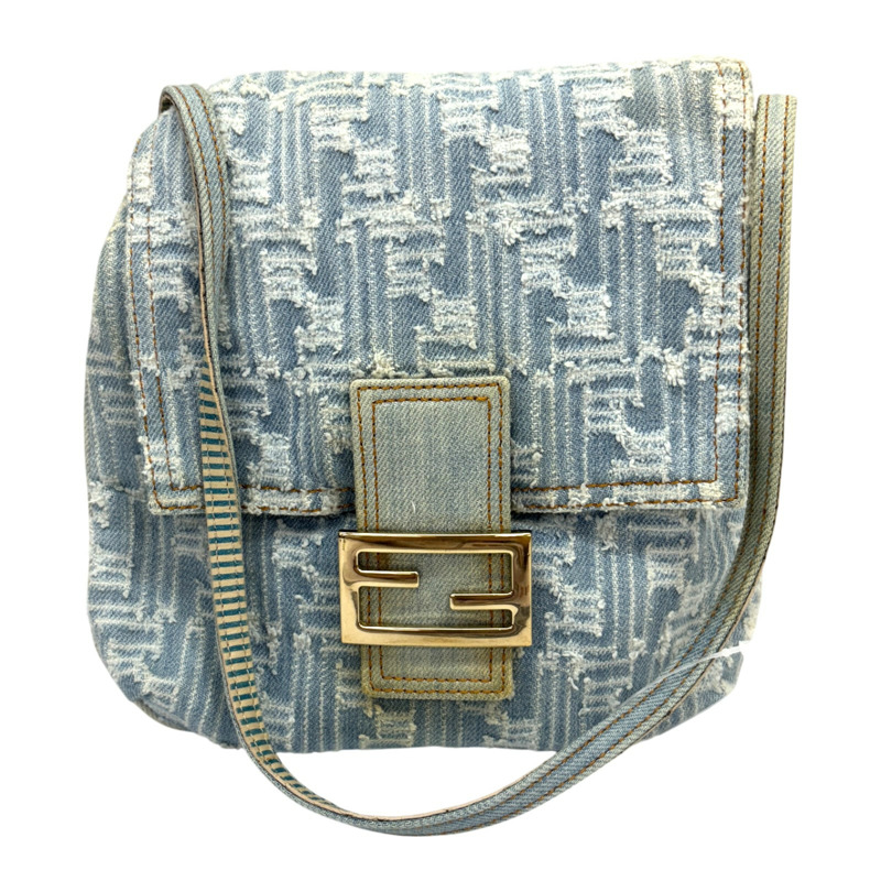 單寧斜背包 【FENDI 芬迪】 8BT075-0