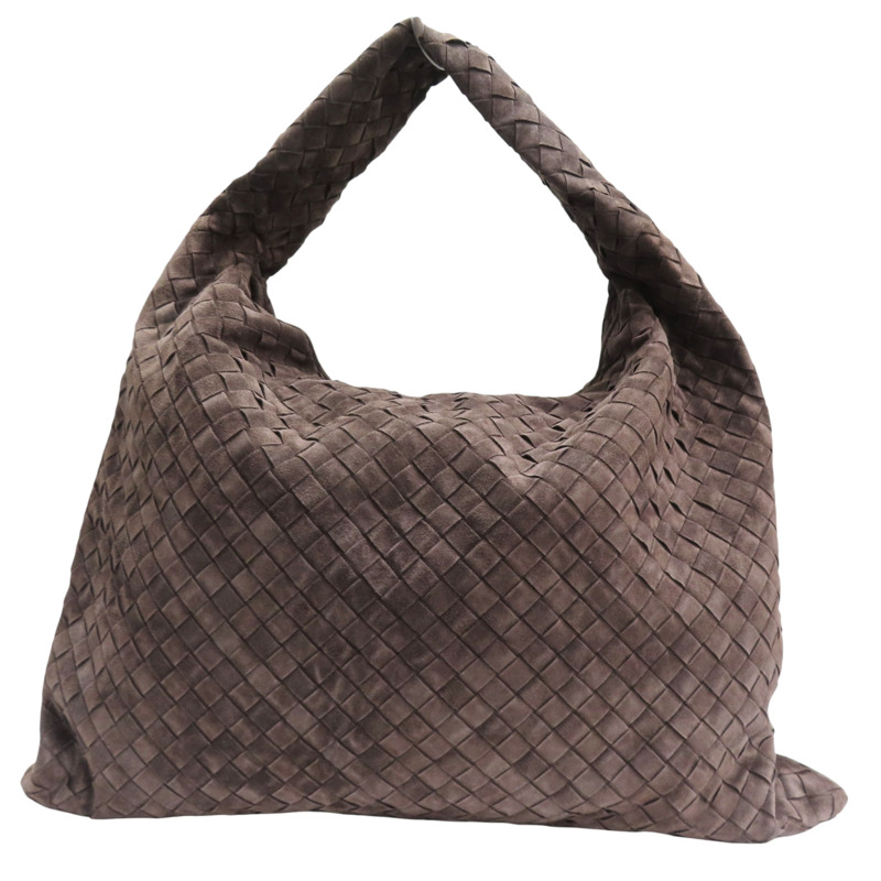 棕色 編織麂皮 Hop 肩背包【BOTTEGA VENETA BV 寶緹嘉】-0