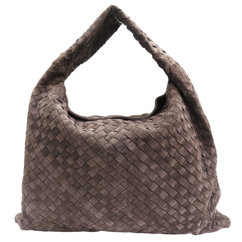 棕色 編織麂皮 Hop 肩背包【BOTTEGA VENETA BV 寶緹嘉】-1
