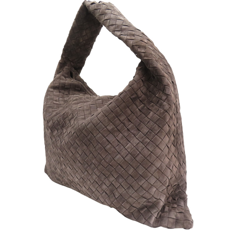 棕色 編織麂皮 Hop 肩背包【BOTTEGA VENETA BV 寶緹嘉】-2