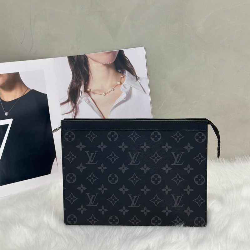 LOUIS VUITTON Pochette Voyage手拿包 - MM灰老花-0