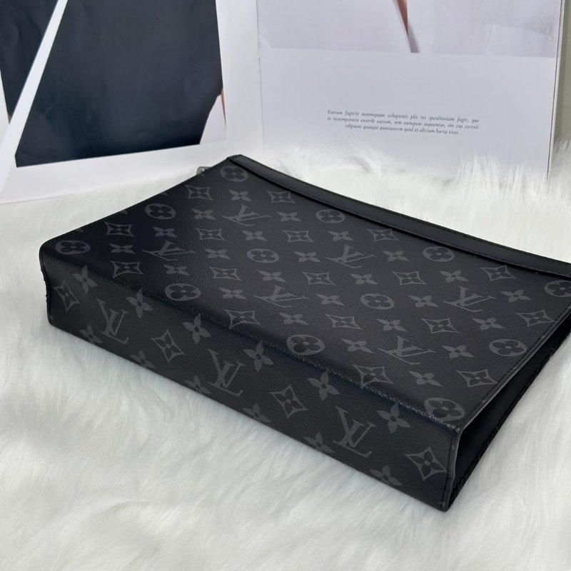 LOUIS VUITTON Pochette Voyage手拿包 - MM灰老花-4