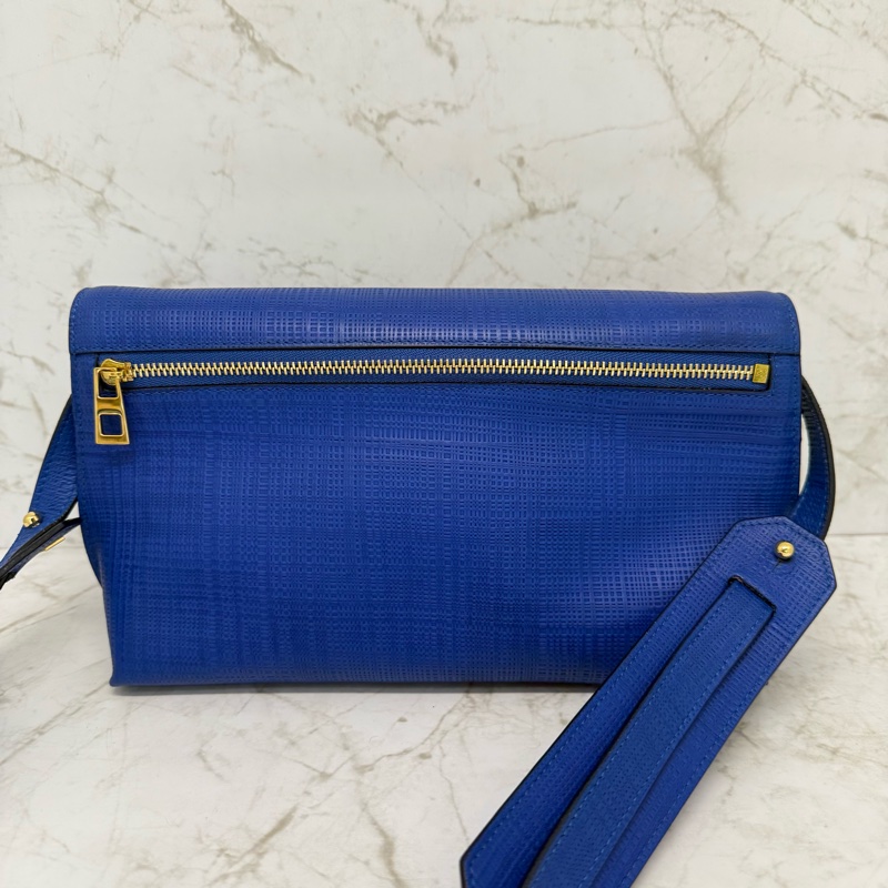 LOEWE 藍色翻蓋側背包-1