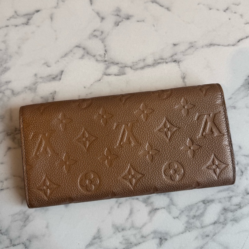 LV奶茶色信封釦式長夾➕零錢包-6