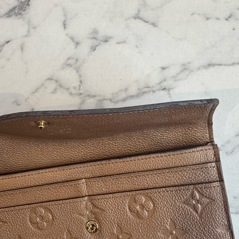 LV奶茶色信封釦式長夾➕零錢包-14