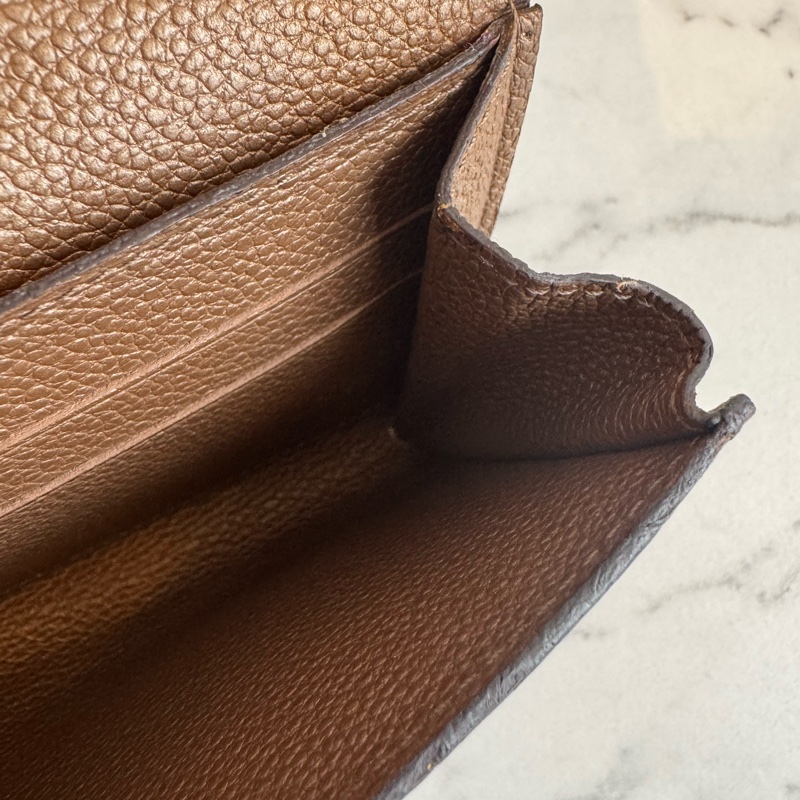 LV奶茶色信封釦式長夾➕零錢包-18