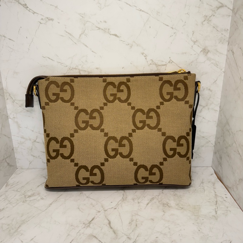 GUCCI 緹花布大LOGO斜背包-0