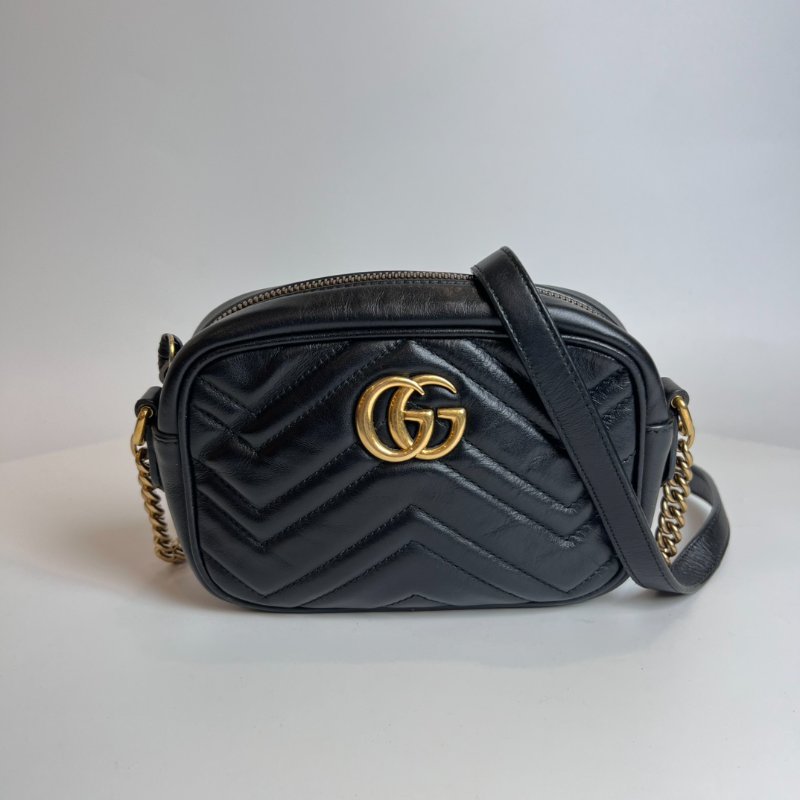 GUCCI 448065 黑Marmont相機包 18CM-0