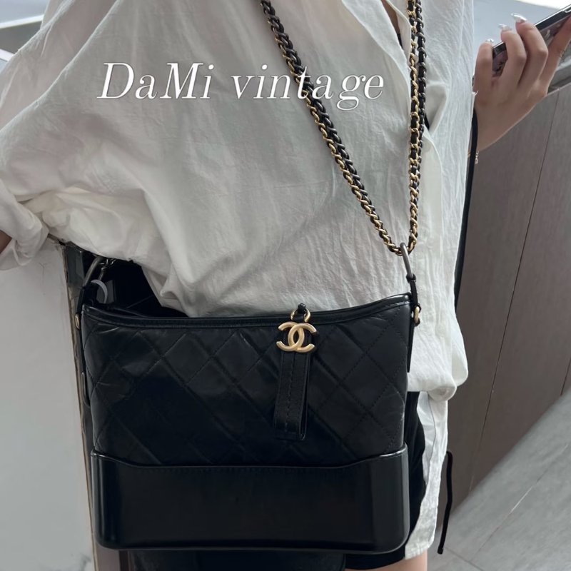 CHANEL 雙鍊條流浪包 - 新中號黑29開-1