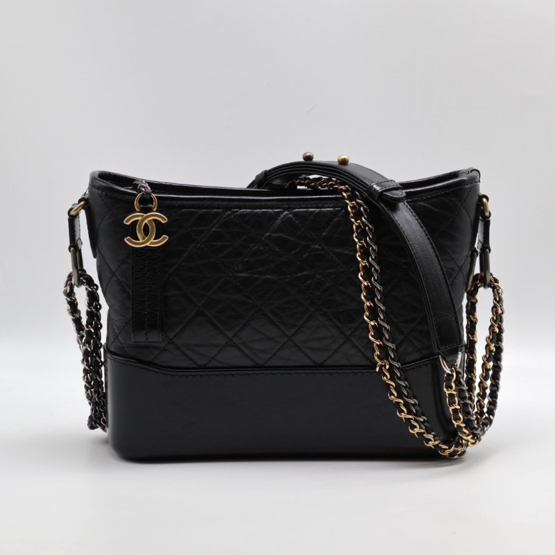 CHANEL 雙鍊條流浪包 - 新中號黑29開-0
