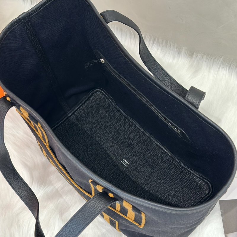 HERMES Pursangle tote - 黑/焦糖 U-3